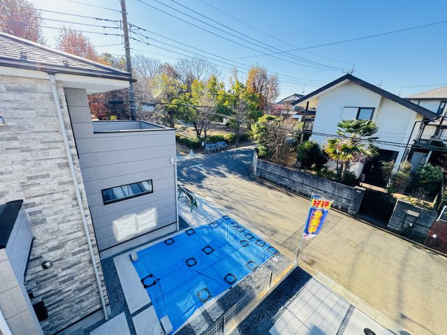 松戸市小金原７丁目新築戸建【栗ケ沢小学校：4分】の展望|バルコニーより道路側眺望
