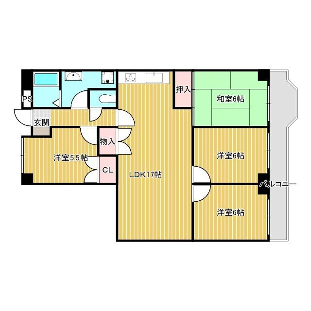 青葉丘マンションA棟の間取り