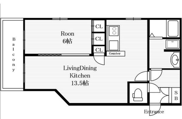 レインボーコート谷町五の間取り