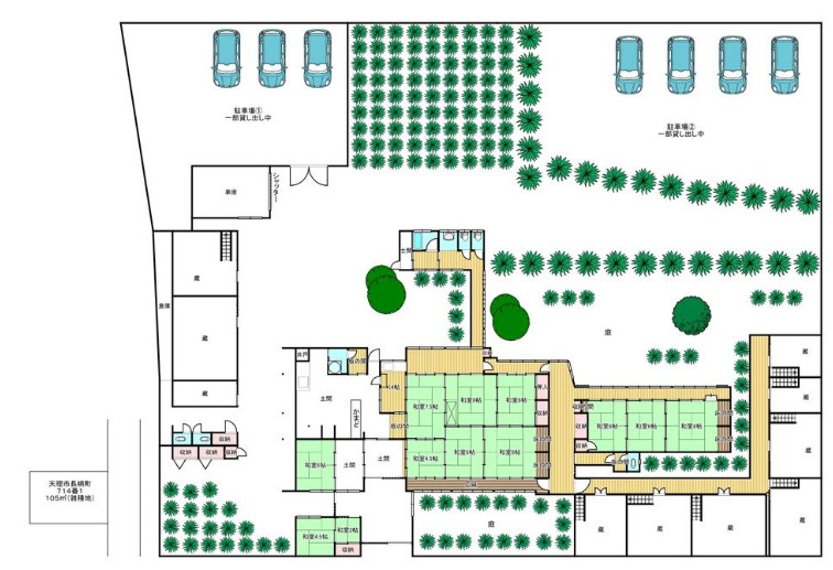 天理市長柄町　中古戸建の間取り|★土地約580坪以上の広々土地♪　★歴史を重ねた蔵が７棟、圧巻の存在感♪