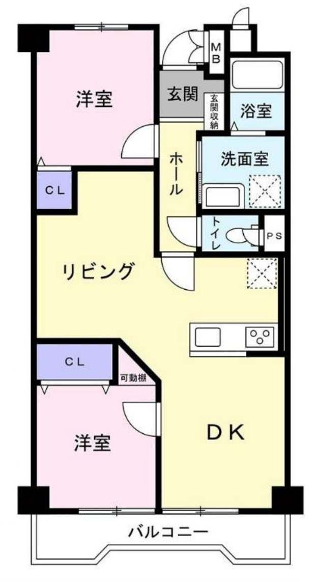 一光ハイツ山王B棟　203号室の間取り