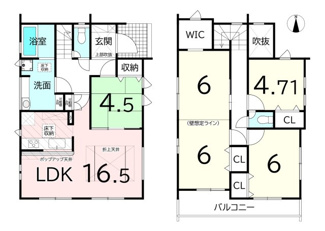 【間取り】 | 大和高田市西坊城 全5棟 1号棟