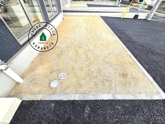 熊本市北区梶尾町第9-3棟（1号棟）の庭|お庭で自由な時間を過ごせます。