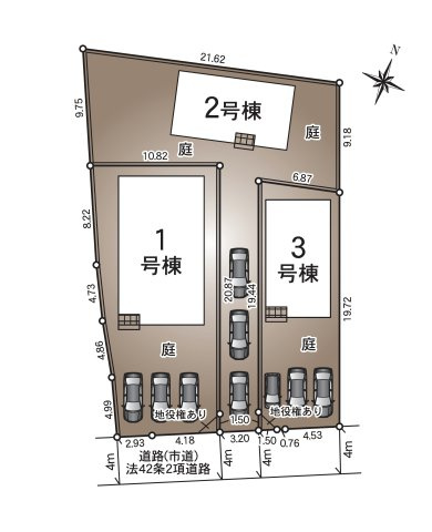 熊本市北区梶尾町第9-3棟（1号棟）の区画図|配置図（1号棟）