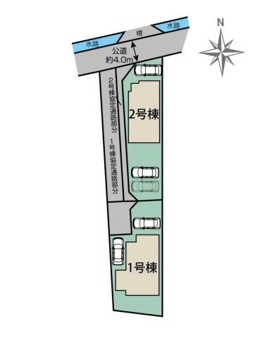 熊本市南区薄場2丁目第2-2棟（2号棟）の区画図|配置図（2号棟）