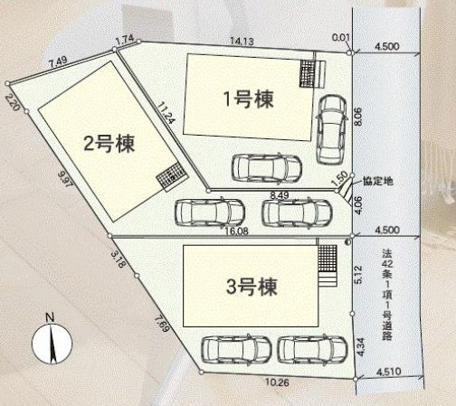 綾瀬市上土棚北３丁目新築戸建て　第24-1号棟の区画図|区画図「綾瀬市上土棚北3丁目新築戸建て」