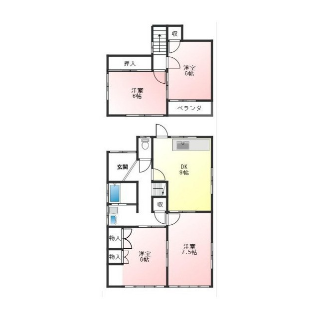 岐阜市岩地２丁目の一戸建ての間取り