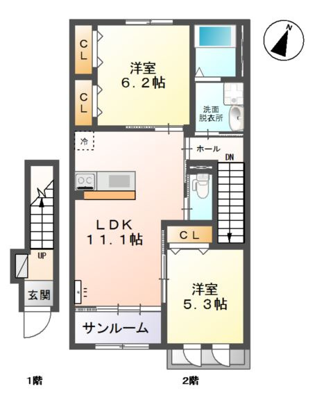 メルヴェーユⅡの間取り