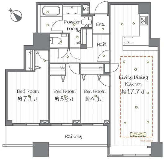 ステーションガーデンタワーの間取り|36F・南西向きにつきまして日当たり・通風・眺望良好。新規リノベーション施工が完了致しましたのでいつでも内覧が可能です。