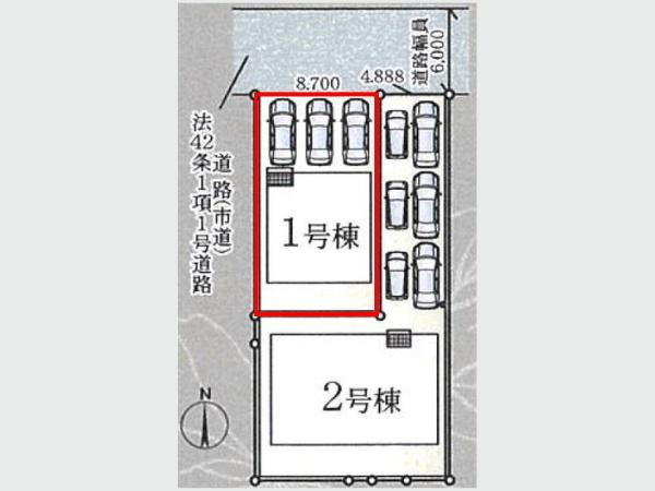 久原中央第4-1号棟の区画図|※図面と現況が異なる場合は現況を優先させていただきます。