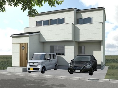 【外観パース】 | K41303-Ⅰ+Ⅱ紫野