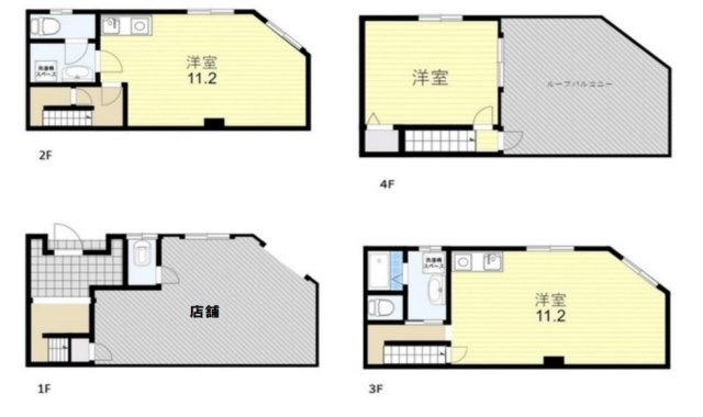 【大阪府】大阪市西成区　店舗付住宅＜オーナーチェンジ＞の間取り