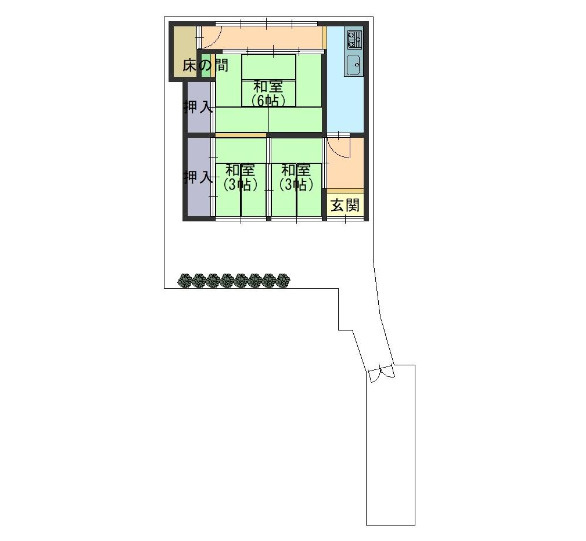 大津市追分町の住宅付店舗戸建の区画図
