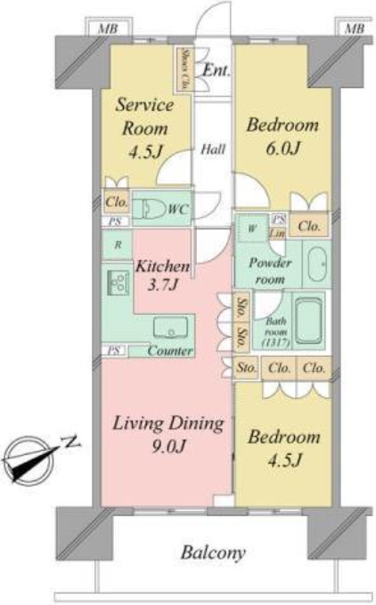 レーベン清瀬ザタワーの間取り
