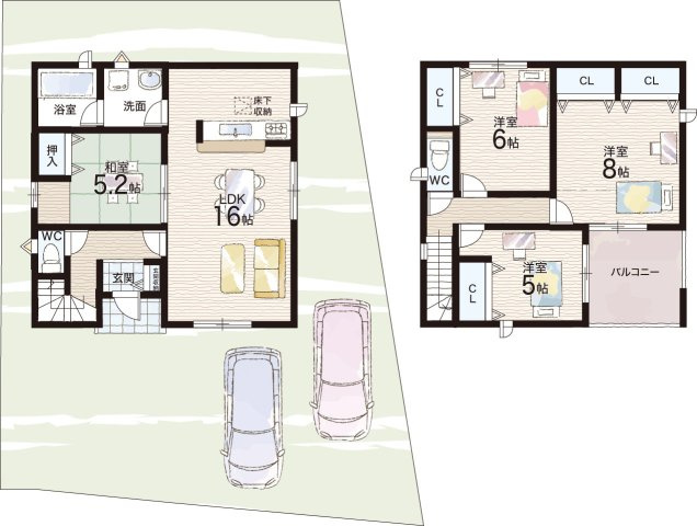 岸和田市池尻町　第3期　新築一戸建ての間取り|1号地