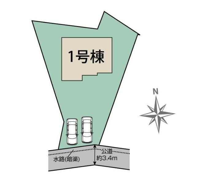 水戸市姫子1丁目　新築戸建の区画図