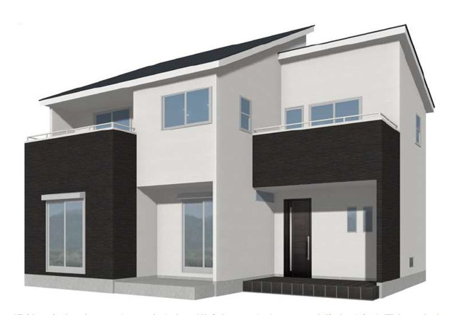 【外観パース】 | フォーセール前橋市富士見町第3時沢ー③ | （完成予想図）
全棟IOT住宅仕様です！全棟防犯カメラ2ヵ所設置！
時沢小学校まで徒歩5分！