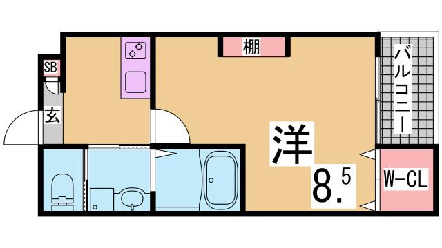 神戸市須磨区妙法寺字道正川のアパートの間取り