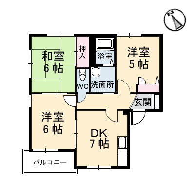 カーサ焼山中央B棟の間取り