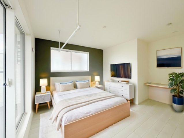 新築戸建・建売　郡山市台新二丁目　耐震＋制震　大成小・郡山一中の洋室|写真はホームステージングにて作成しており、実際に家具は付いてきません。