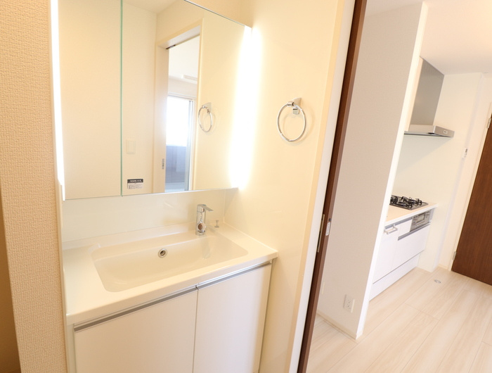 熊本市南区出仲間９丁目のアパートの独立洗面台