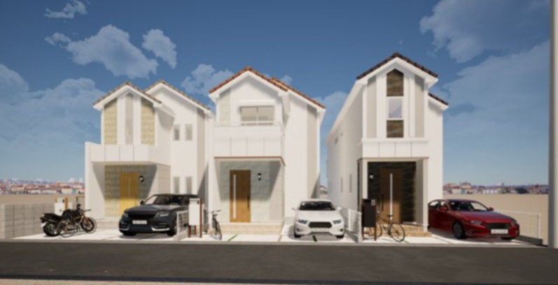 横浜市瀬谷区宮沢2丁目 新築戸建て【仲介手数料無料】の外観パース