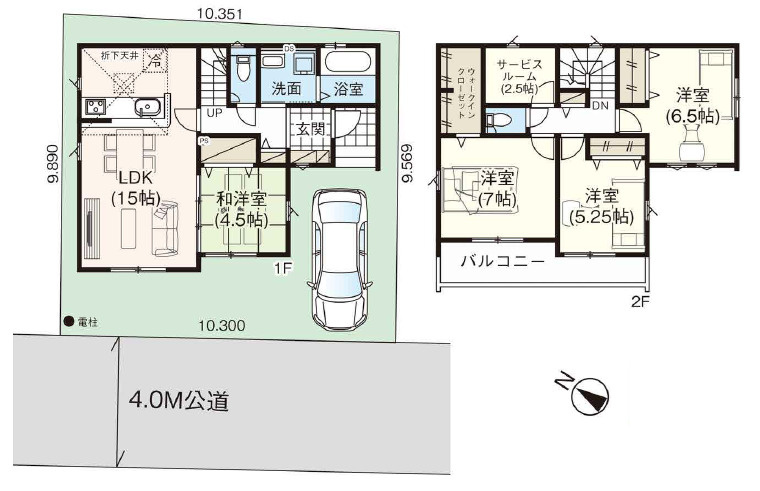 和光市南1丁目　長期優良住宅　ゆとりの邸　限定1棟の間取り|4LDK+SWIC+カースペース　敷地面積 100.41ｍ2　建物面積 100.19ｍ2(インナーバルコニー 1.66ｍ2含む)