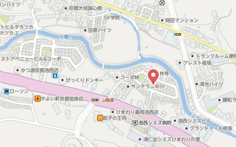 京都市西京区大枝沓掛町　新築戸建の地図