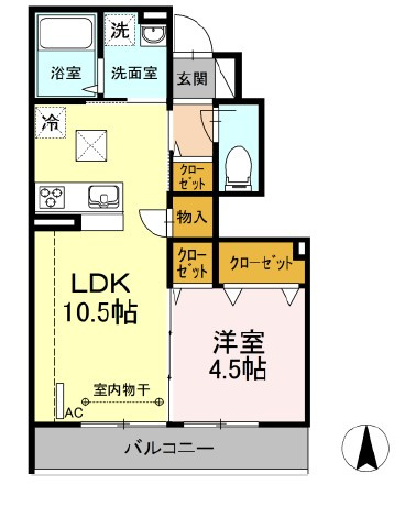 【間取り】 | 大黒屋ハイツ一番館 | ペット飼育可能な1LDKの間取り！