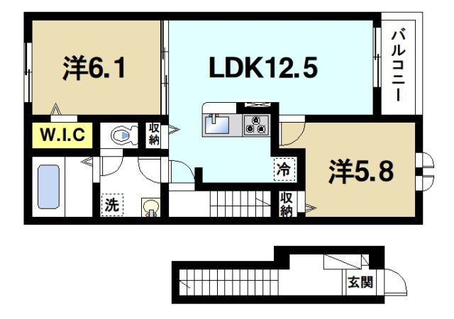クラッシー　ハウスの間取り|CGで家具等を配置したもので家具等は含まれません