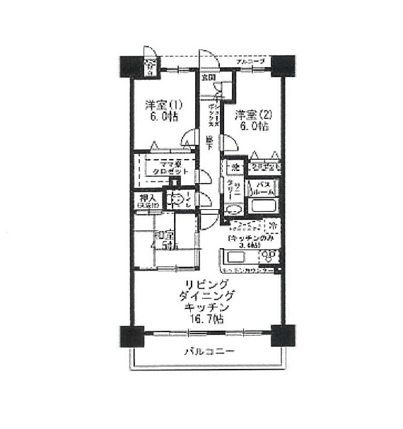 アルファスマート米原Ⅲの間取り