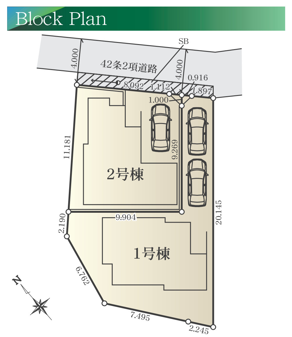 横浜市磯子区岡村5丁目 新築戸建て【仲介手数料無料】の区画図