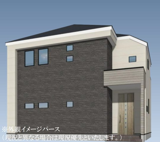 横浜市鶴見区上末吉4丁目 新築戸建て【仲介手数料無料】カースペース2台の外観パース