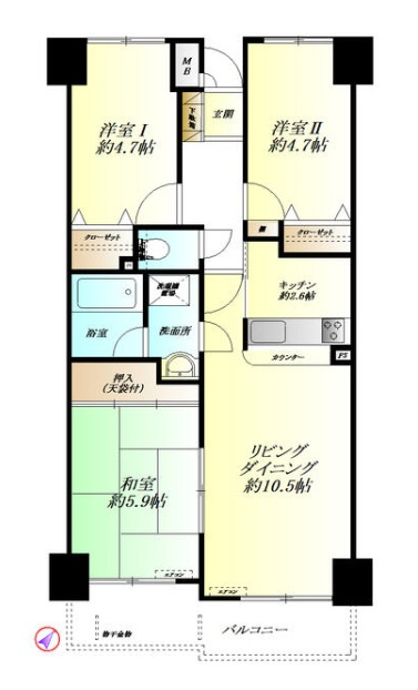 ダイアパレスビッグウィング深谷（内装一部リフォーム済）の間取り