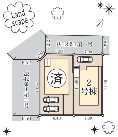 横浜市緑区白山4丁目 新築戸建て【仲介手数料無料】の区画図