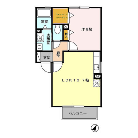 エテルナ須屋　B棟の間取り