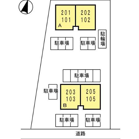 エテルナ須屋　B棟の区画図