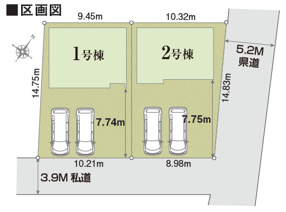 リナージュ／東区小峯4丁目第1期／1号棟の区画図