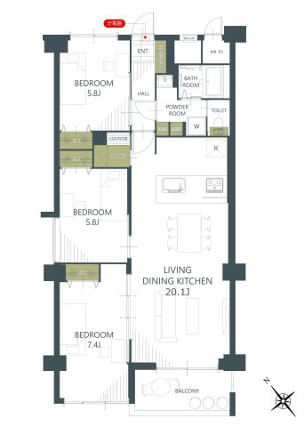 【間取り】ライオンズマンション平尾台３号棟 