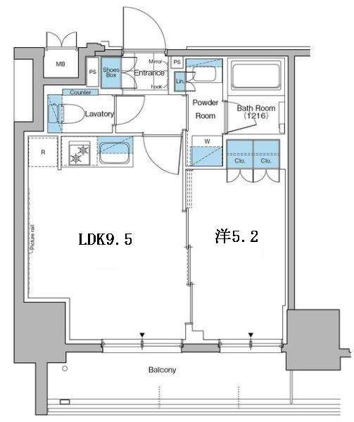 LEFOND PROGRES秋葉原マークスの間取り|エアコン2台付
