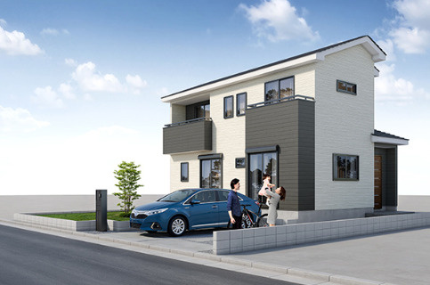 いろどりアイタウン　八代市井上町3号棟の外観パース|3号棟　外観パースです