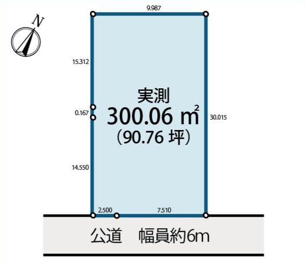 敷地面積９０坪　売地　川越市南通町Ａ