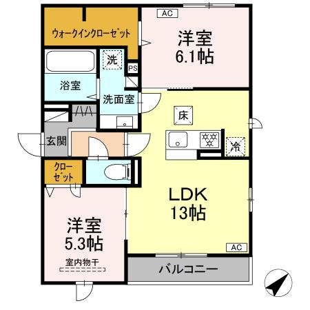 プレミア西条中央A棟の間取り