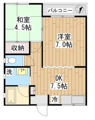 ハイツグリーン＆ブルーの間取り