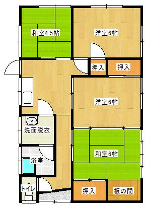 西岩崎貸家の間取り