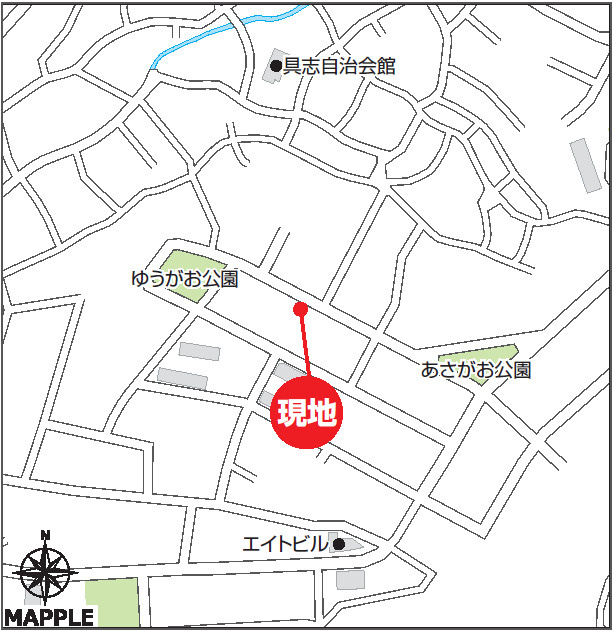ハートフルタウン那覇市具志　A号棟の地図|map