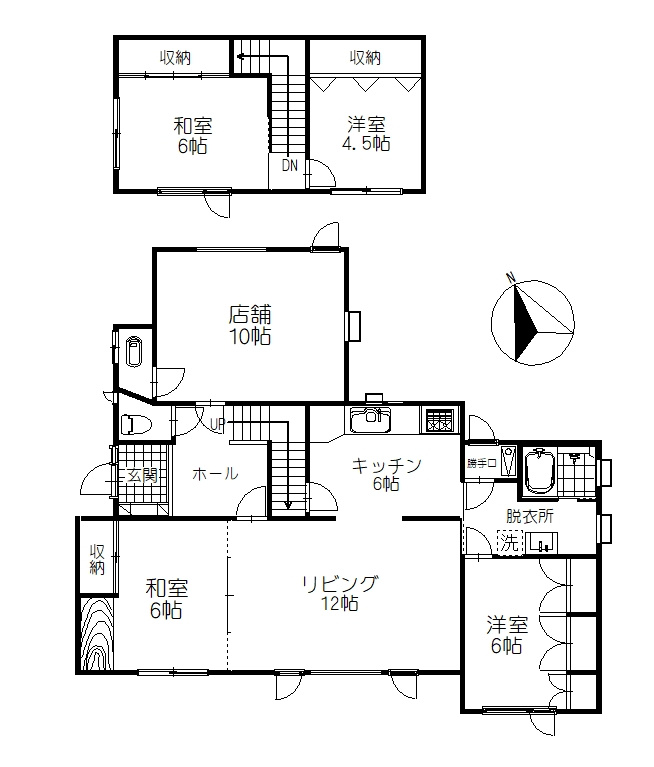 興津4丁目　店舗付き住宅の間取り
