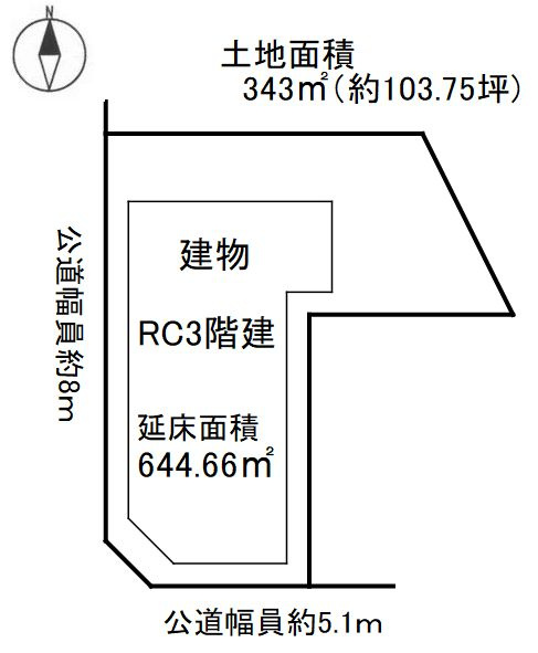 半田市天王町1丁目　店舗事務所の区画図