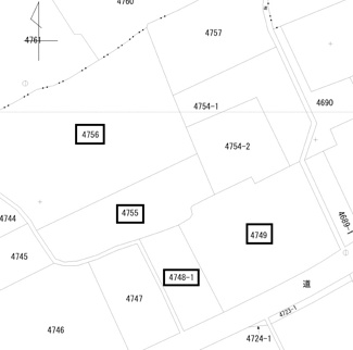 【区画図】 | 防府市台道（母屋＋蔵＋農地）