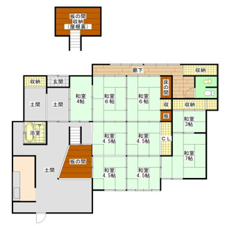 【間取り】 | 防府市台道（母屋＋蔵＋農地）